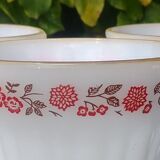 Set of 6 cups vintage Termocrisa Mexico in opaline, 60s
