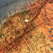 Globe vintage 1940 terrestre verre Duo Erdglobus Berlin - 42 cm