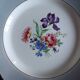 6 assiettes plates Digoin Sarregemines Marsac rouge Fleurs dorure