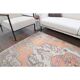 1970s Turkish Oushak Handmade Wool Cotton Orange Area Rug 121x220