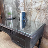 Office XIXth lacquered black and under hand beveled glass
