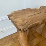 Low stool in raw wood