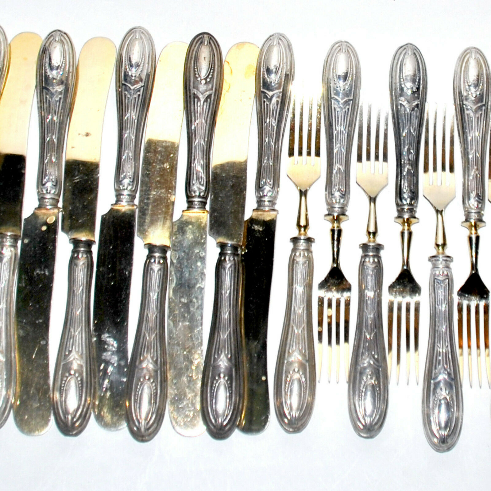 Silver knives and forks 800 goldsmith VM 1900