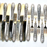 Silver knives and forks 800 goldsmith VM 1900