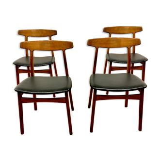 Rosewood chairs by H. Kjaernulf for bruno Hansen, Denmark 1960, set of 4