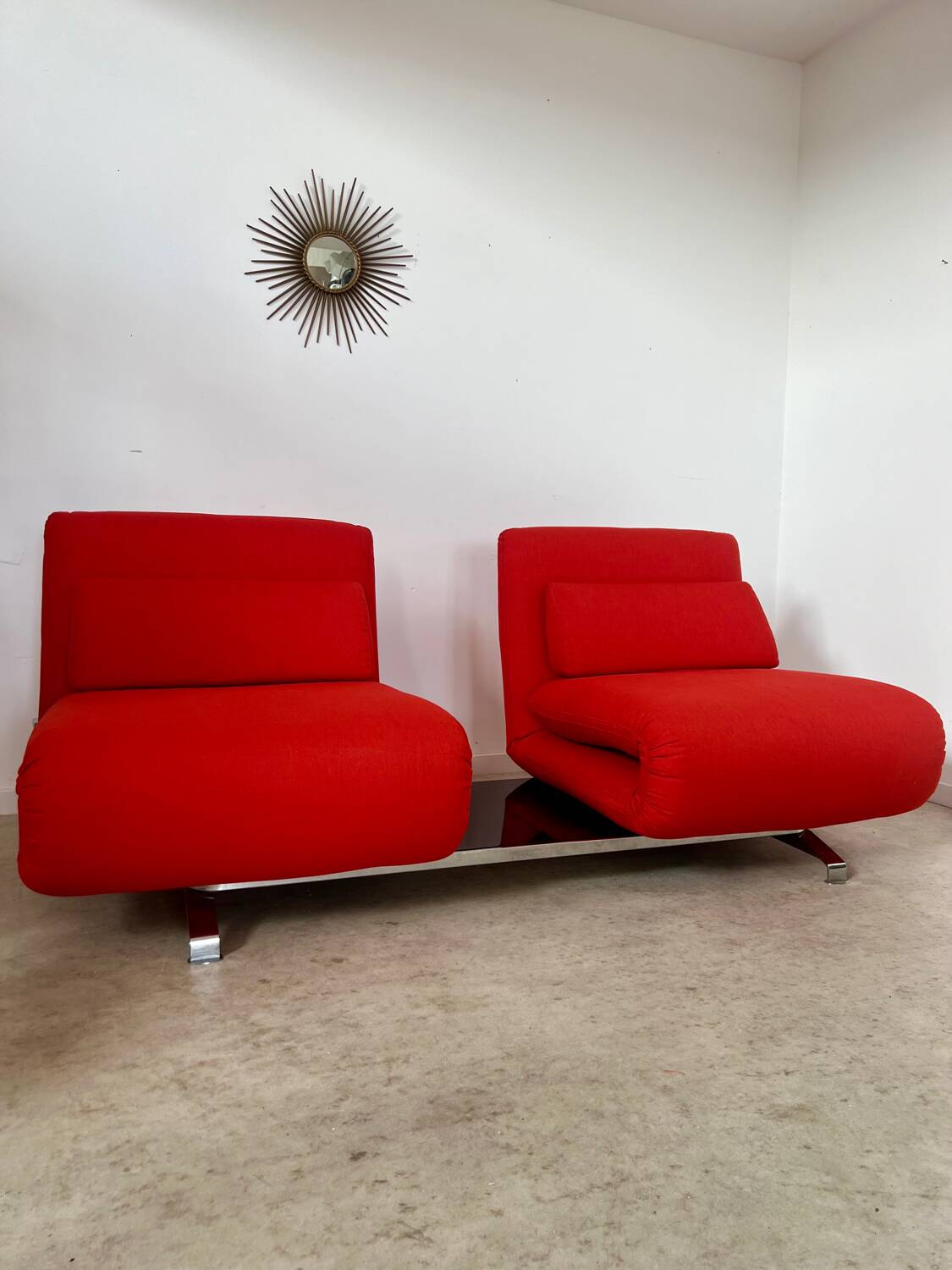 Canapé convertible 360° Le Vele Video design italien Futura 2 places rouge