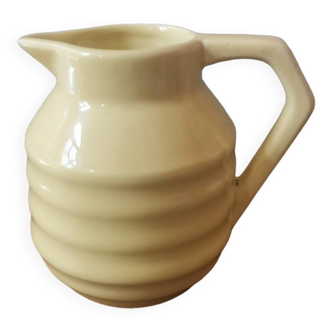 Vintage yellow milk jug pitcher carafe onnaing made in France