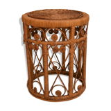 Vintage peacock stool in rattan
