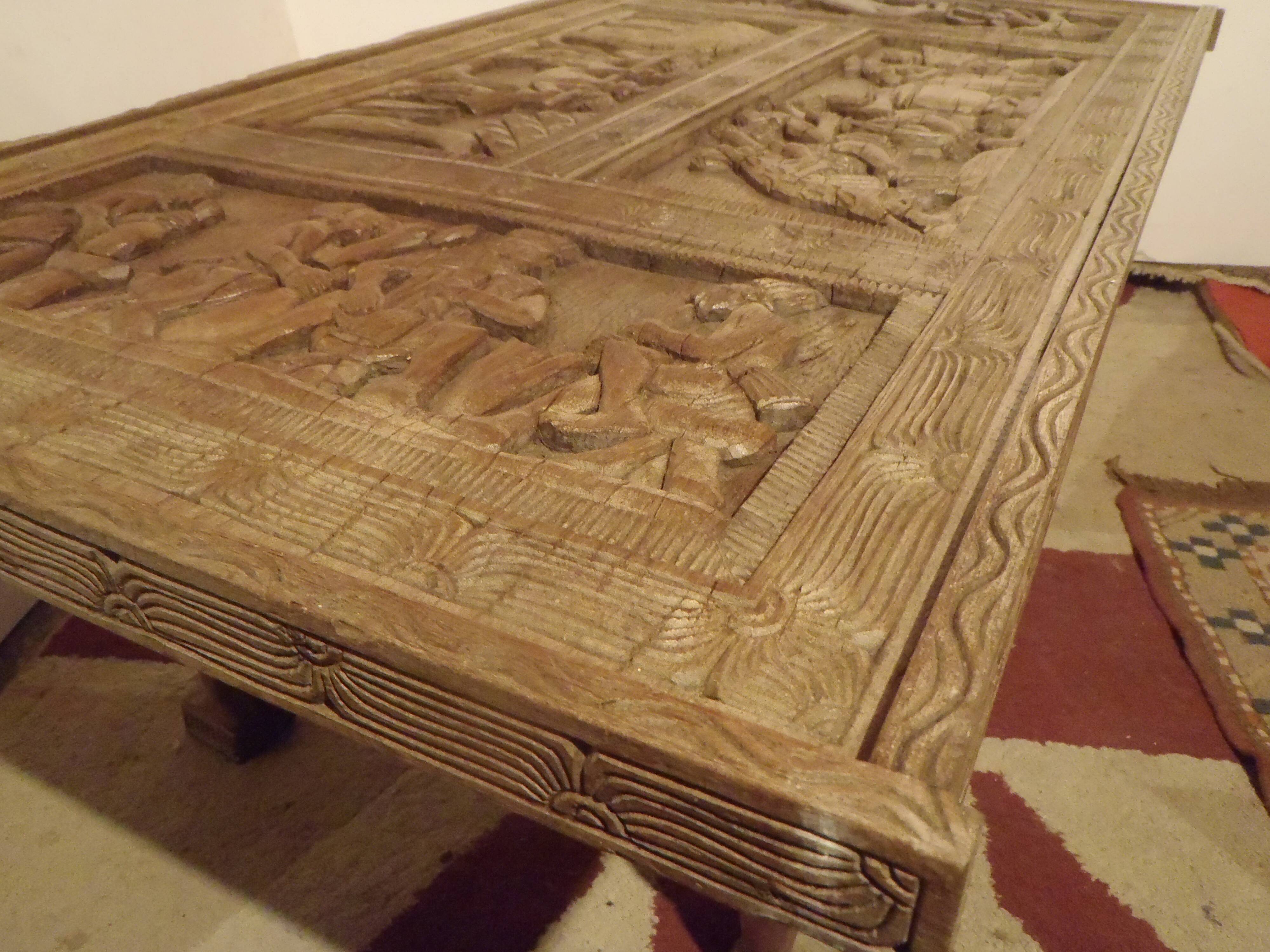 Indonesian table entirely hand carved