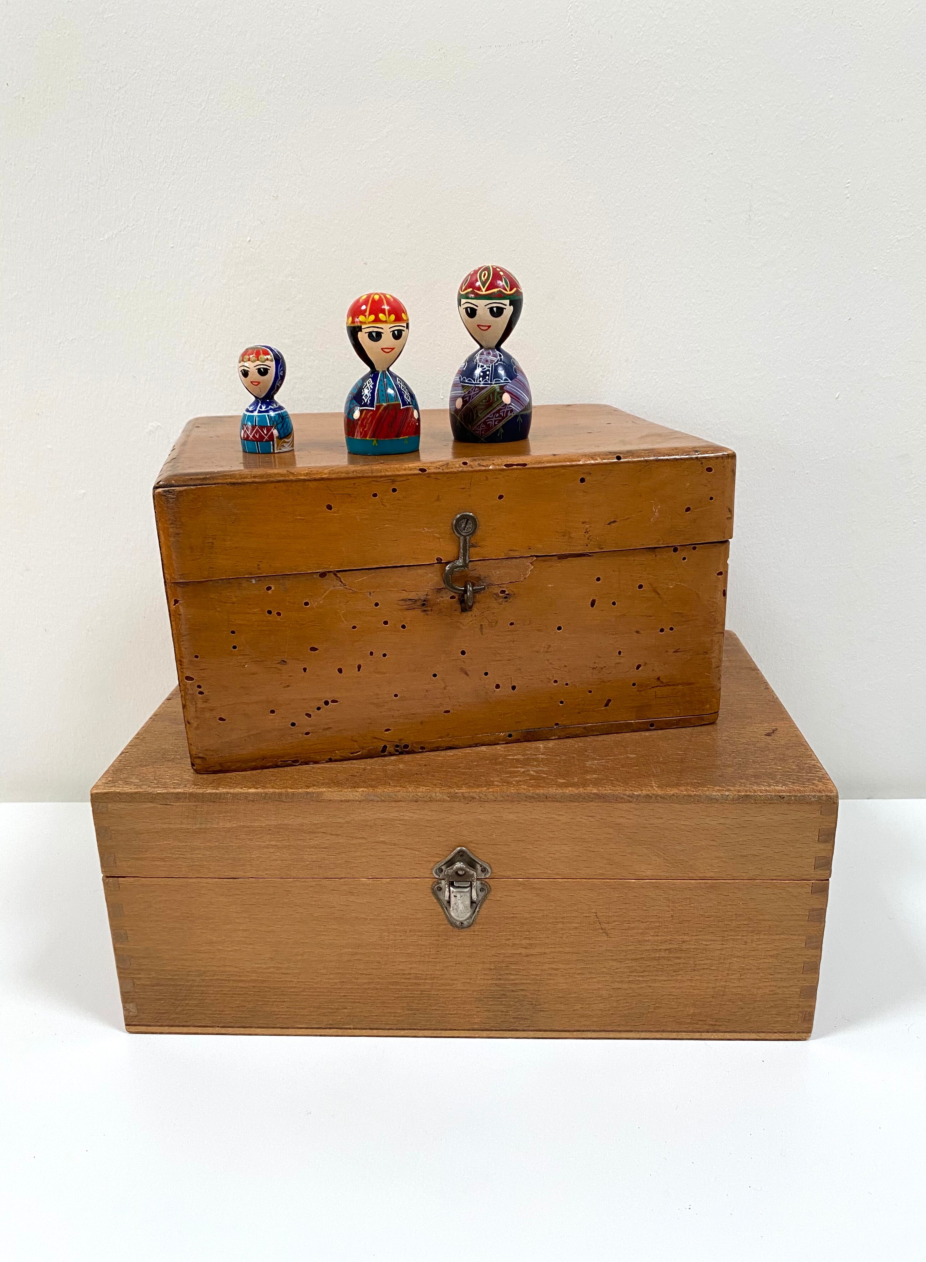 Old wooden box from the 70s