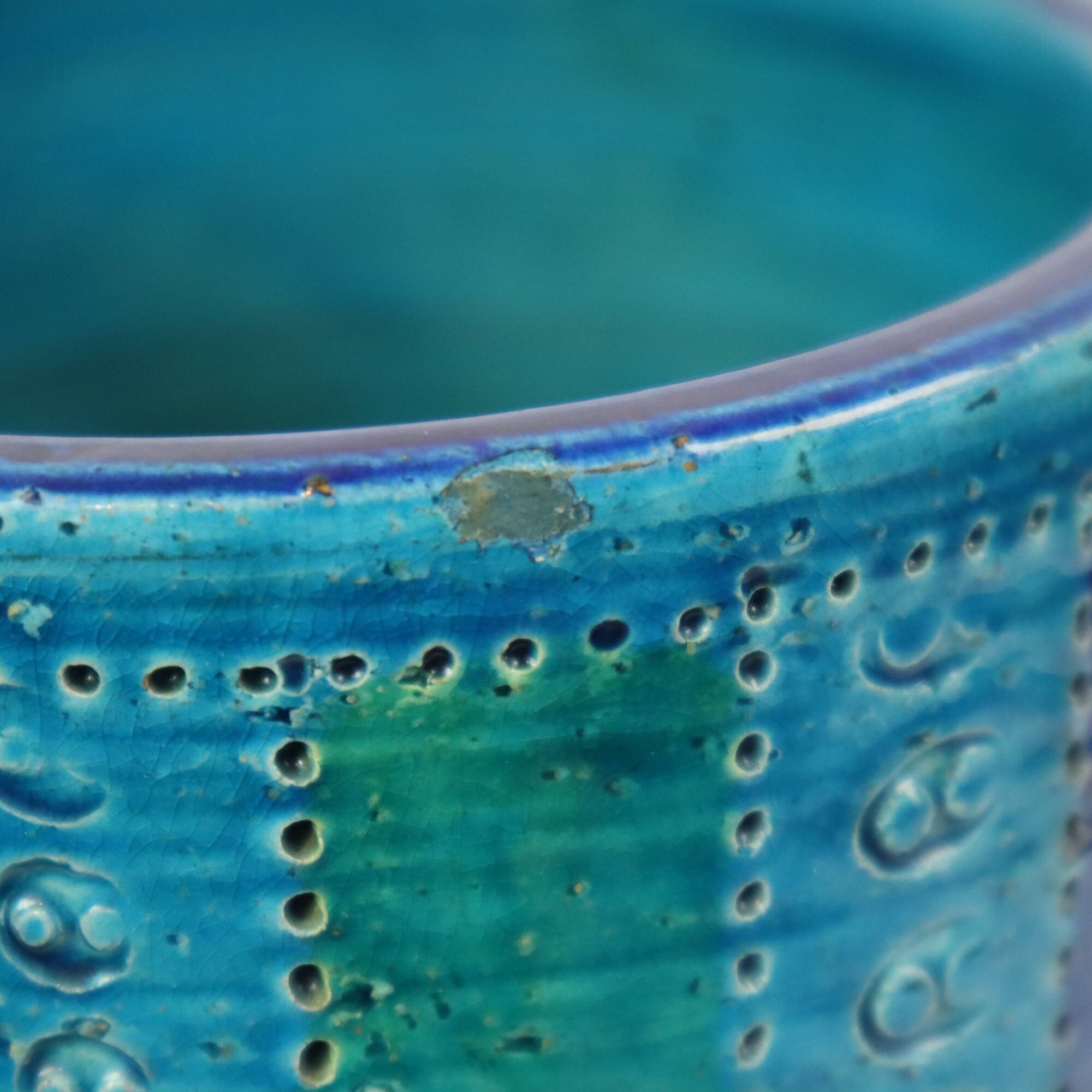 Aldo Londi for Bitossi Vase 1960s Rimini Blue Ceramics