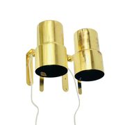 Pair Of Mid Century Scandinavian Brass Wall Lights By H.A. Jakobsson, 1960s