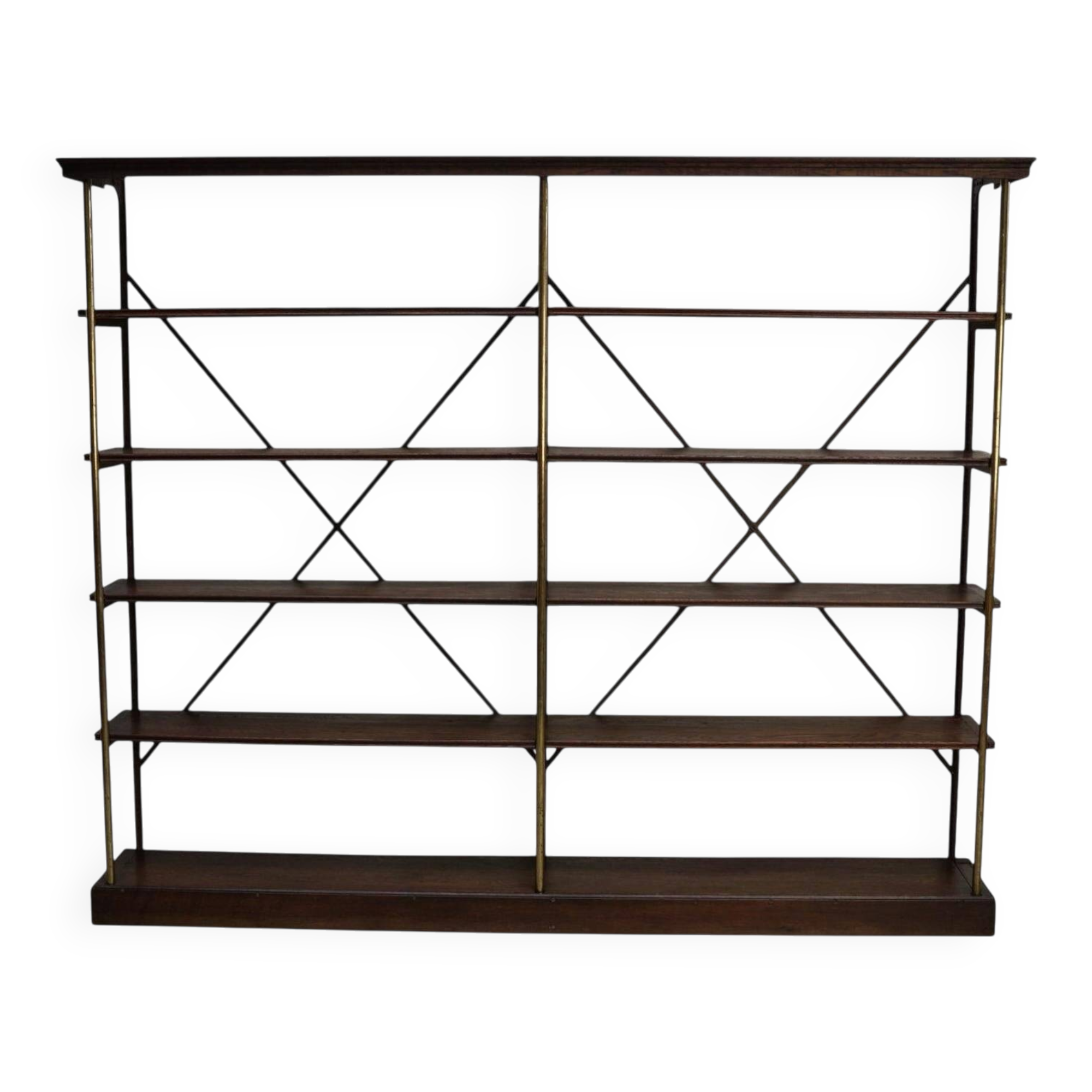 Large Oak and Iron Shelving Unit / Store Display Theodore Scherf, France 1890s
