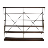 Large Oak and Iron Shelving Unit / Store Display Theodore Scherf, France 1890s
