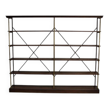 Large Oak and Iron Shelving Unit / Store Display Theodore Scherf, France 1890s