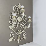 1 de 3 xxl 73cm blanc Métal Florentiner Applique murale de théâtre, Italie, années 1970