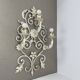1 of 3 xxl 73cm white Metal Florentiner Theatre wall Light, Italy, 1970s