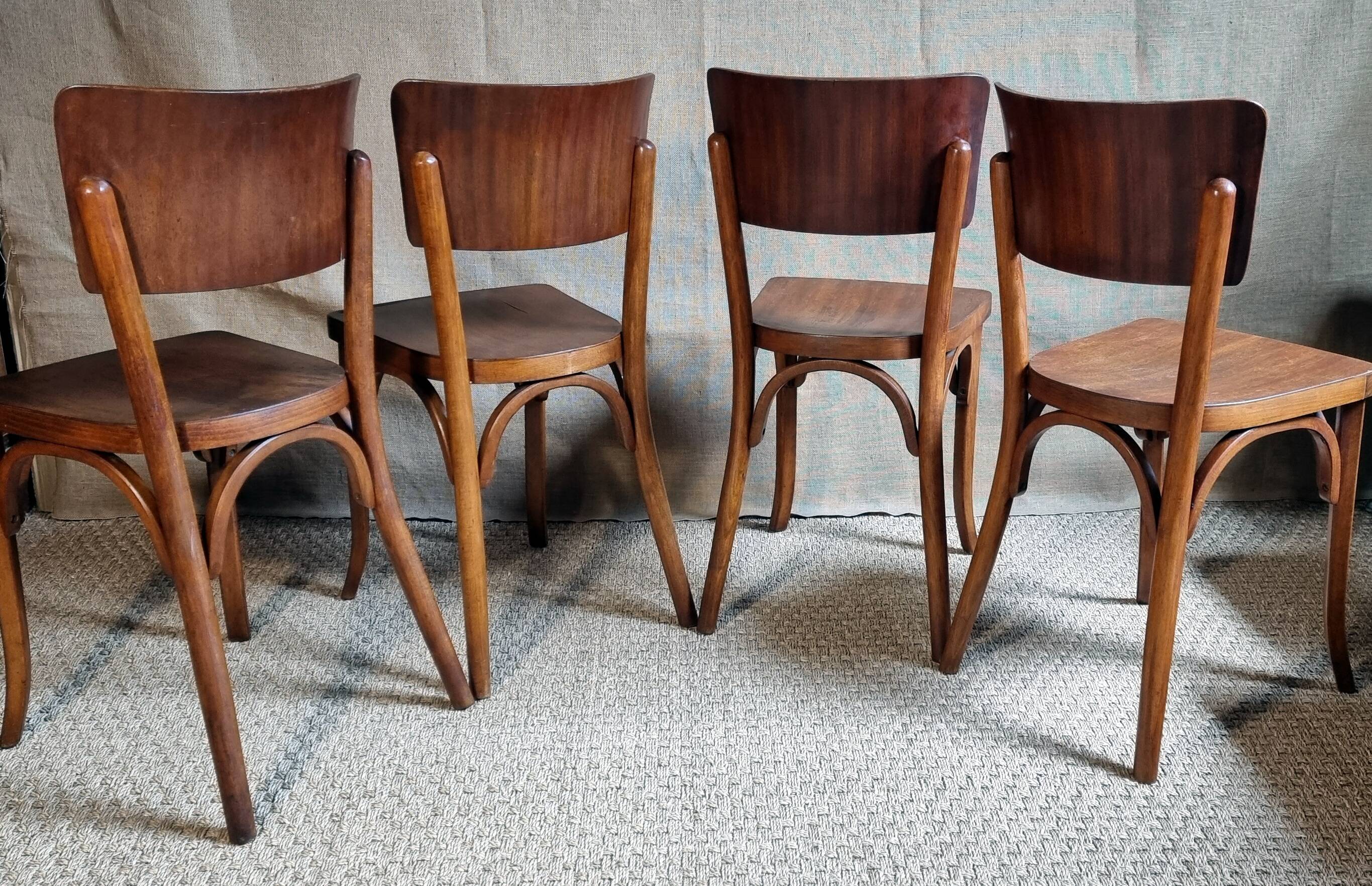 4 Baumann bistro chairs from the 1930s