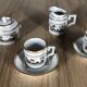 Mocha cups, creamer & sugar bowl in porcelain Richard Ginori