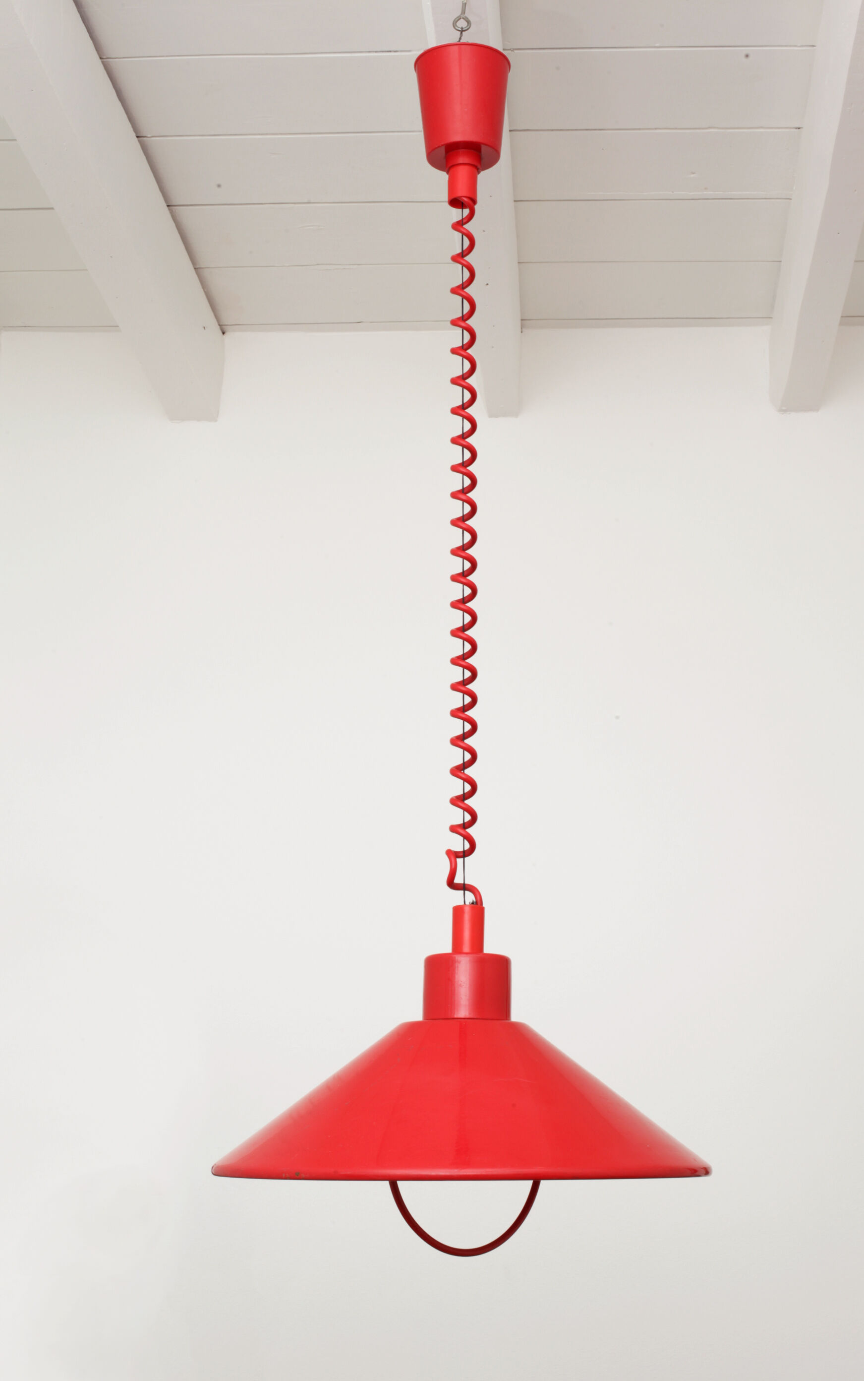Vintage red Rolly lamp 1970
