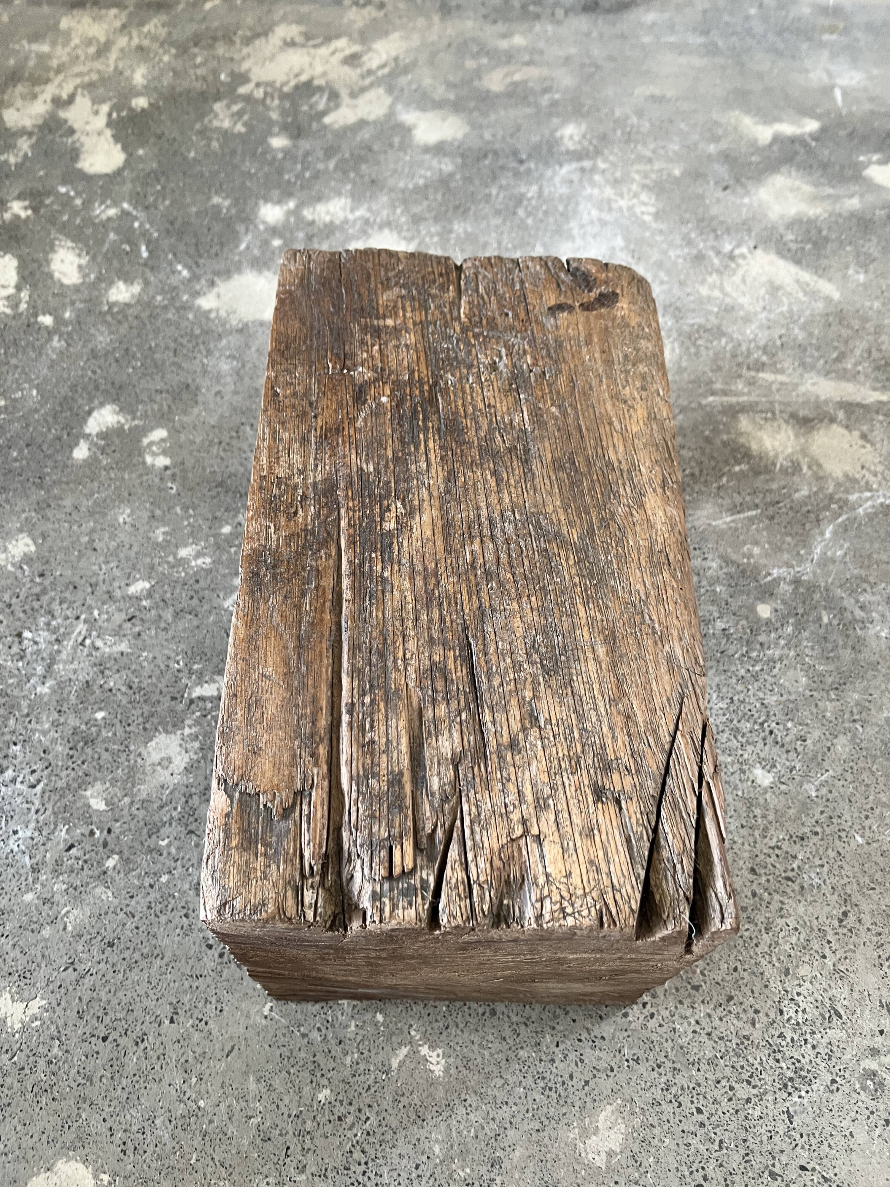 Low stool in old Asian monoxyl teak