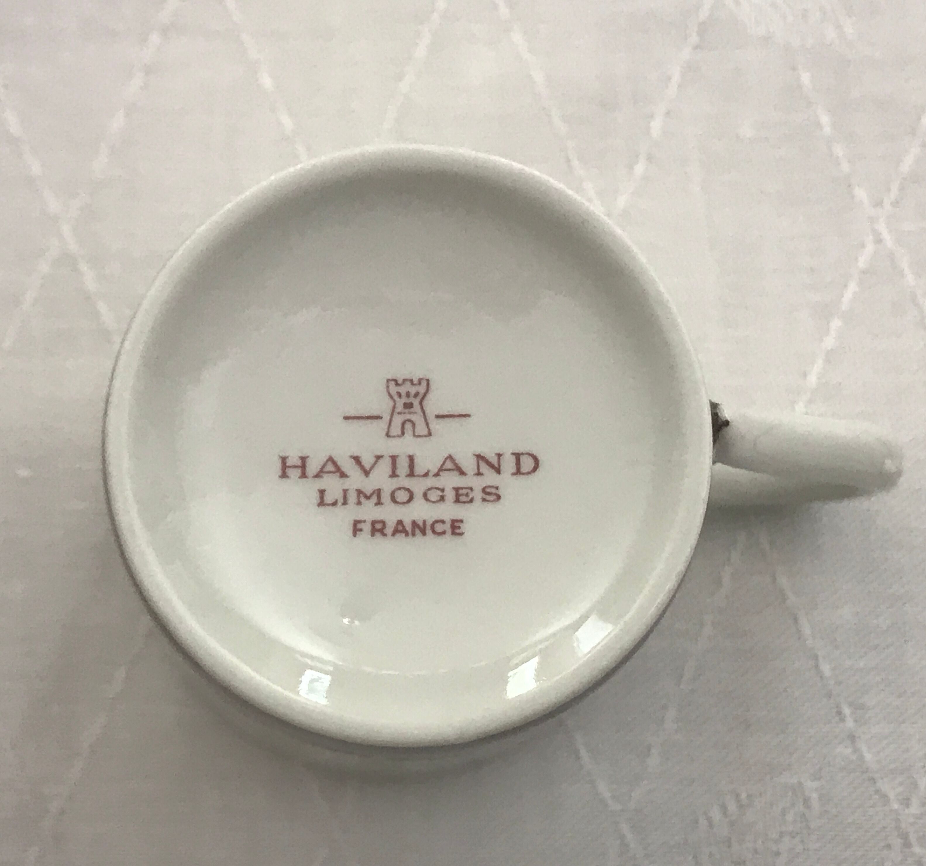 Vintage coffee porcelain service, Haviland Limoges, stylized grass décor