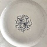 Round iron earth dish monogram “N” KG Lunéville
