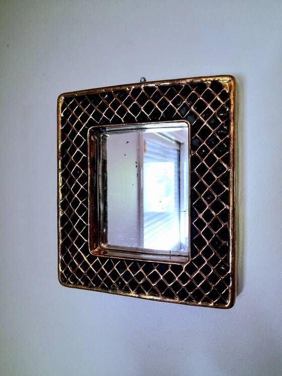 Ceramic mirror, Hendrik Thomas, Vallauris 1970