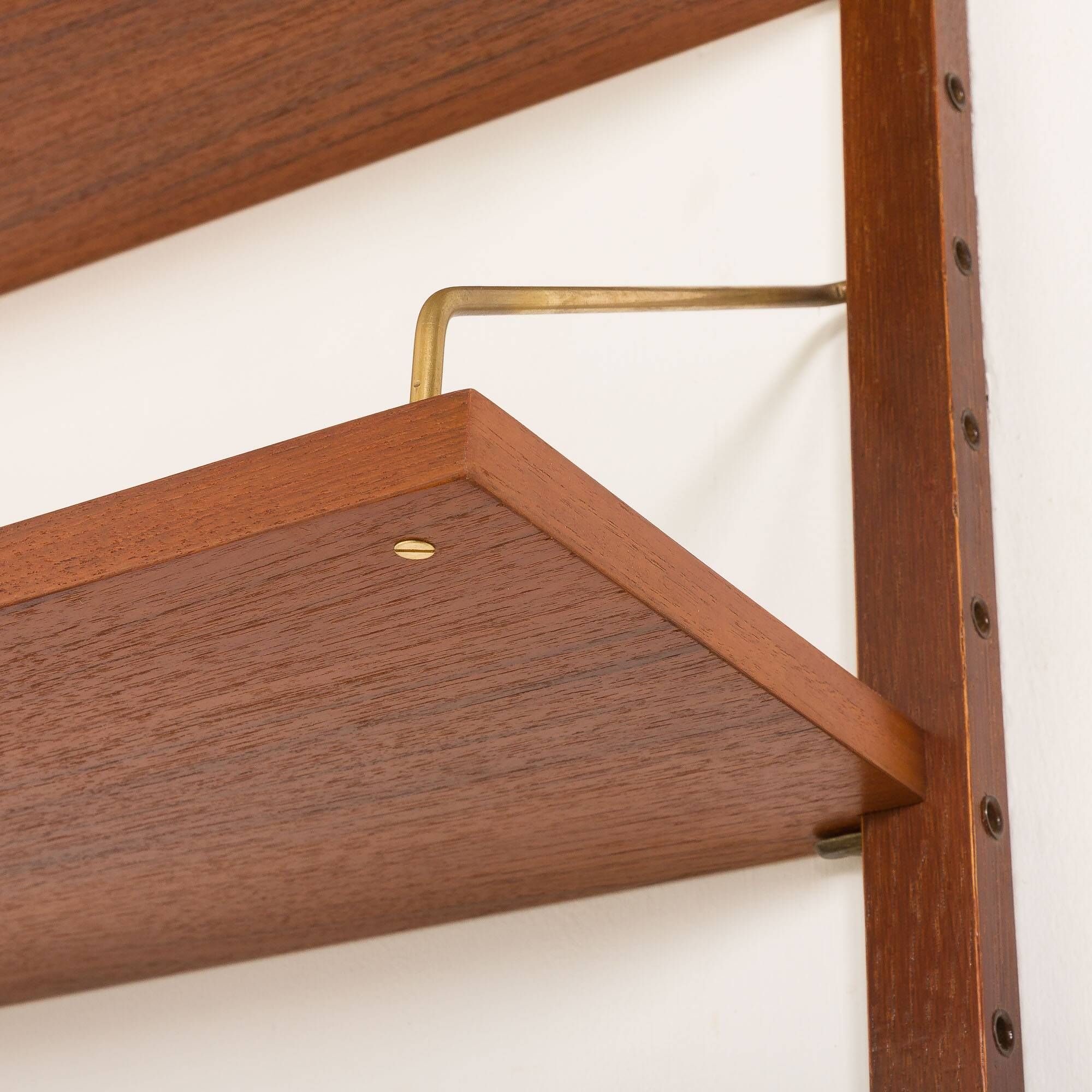 Danish vintage teak home office shelving unit, 1960s