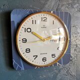 Horloge vintage pendule murale silencieuse "Romatic bleu doré"
