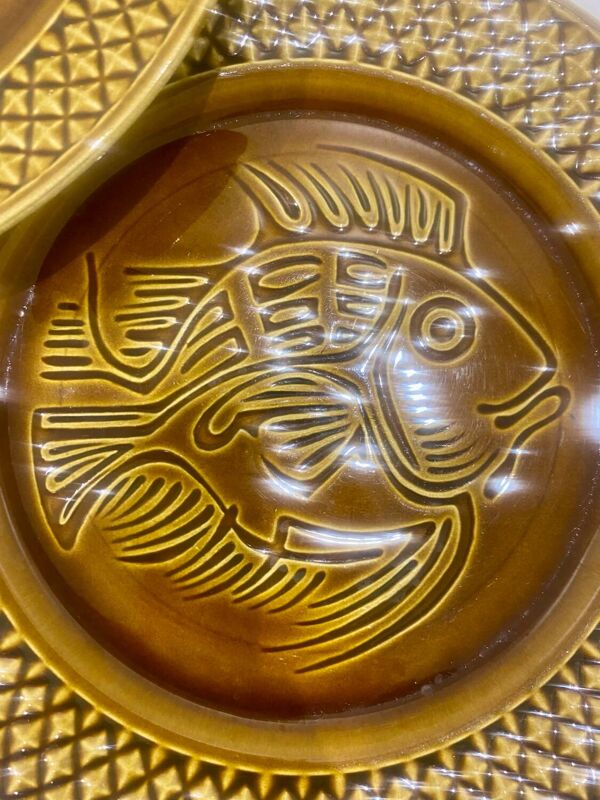 10 assiettes poisson Digoin Sarrguemines