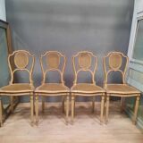 Set of 4 Napoleon III caned chairs