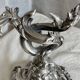 Paire de Chandeliers rocaille métal argenté vintage 1950