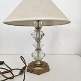 Art Deco Table Lamp - Brass Base Glass