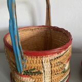 Straw basket, painted decoration, Indonesia