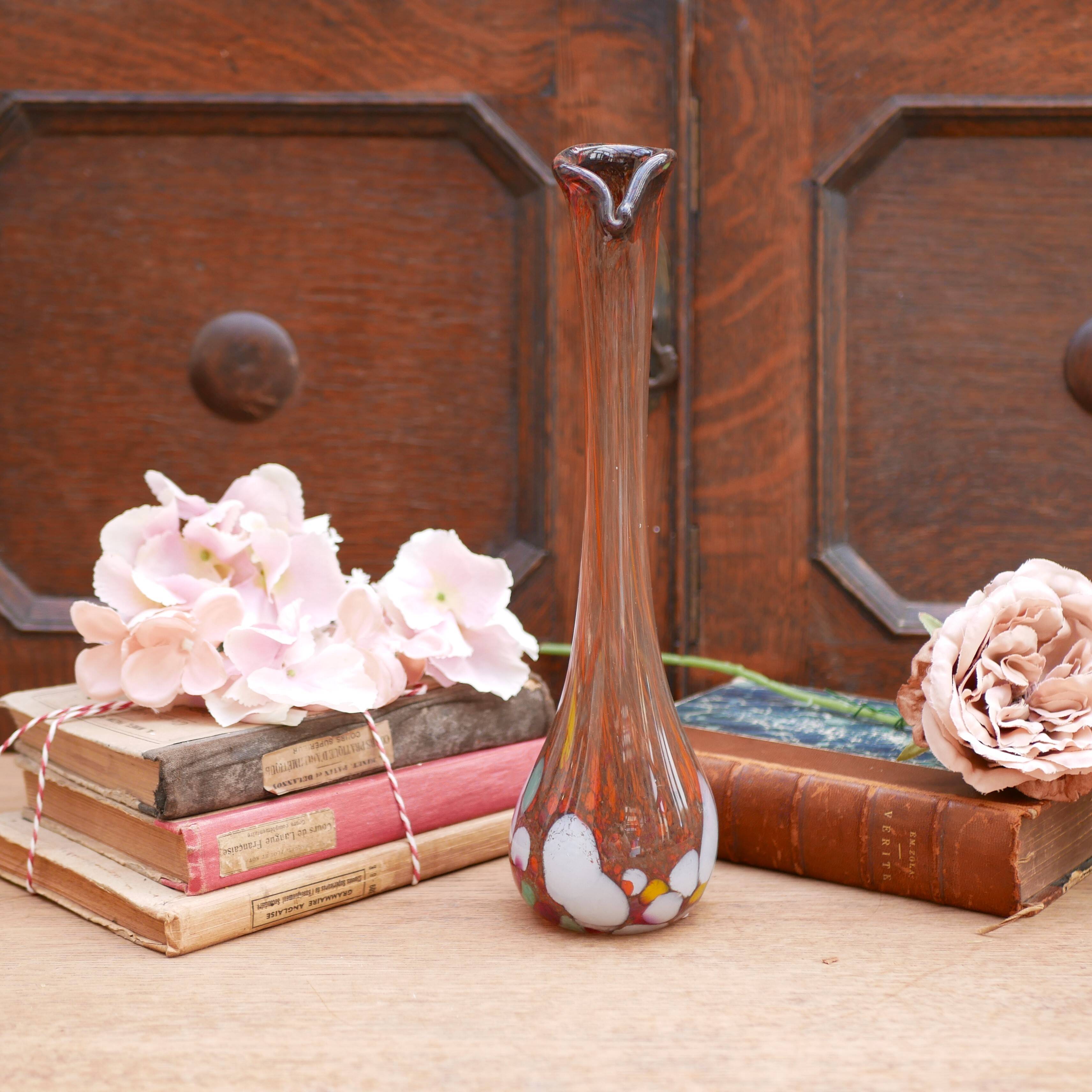Soliflore vase in glass paste with a lava effect