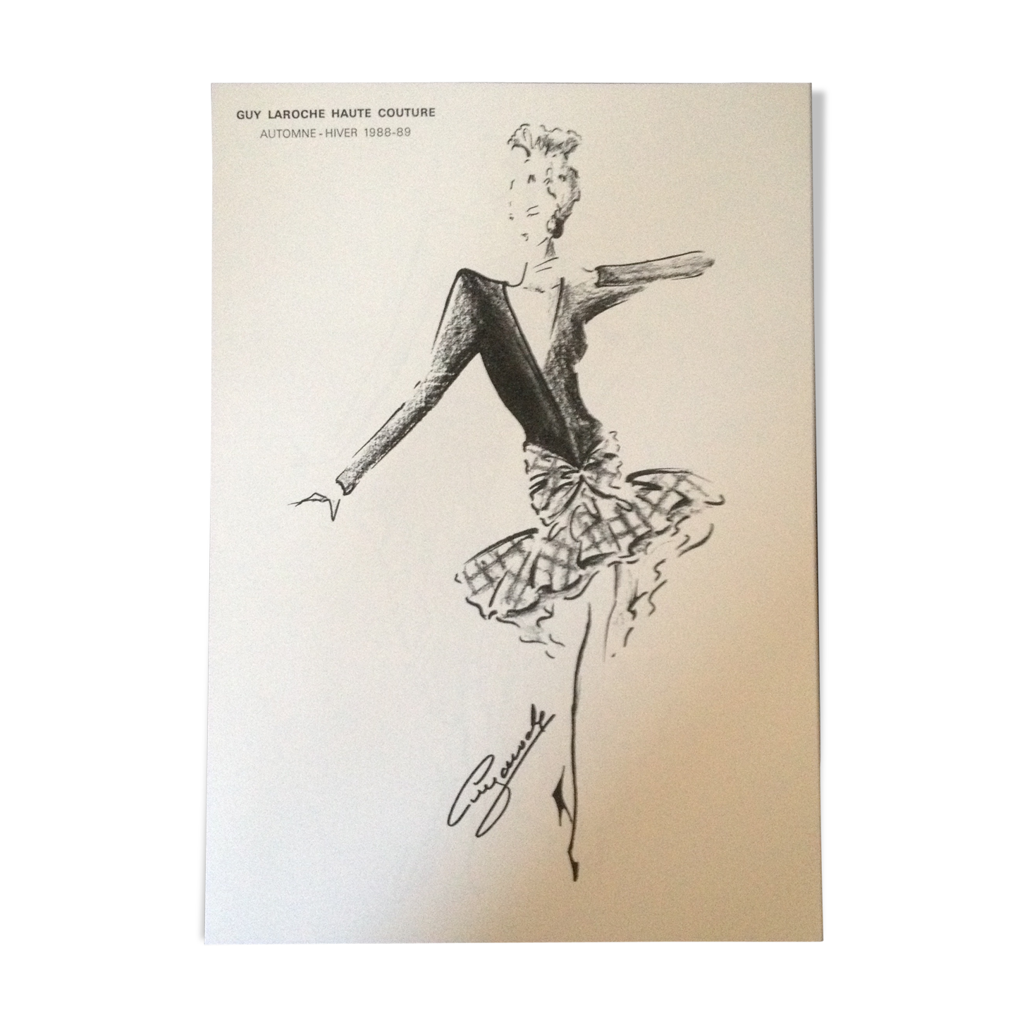Nice press fashion illustration Guy Laroche- Collection autumn - winter 1988/1989