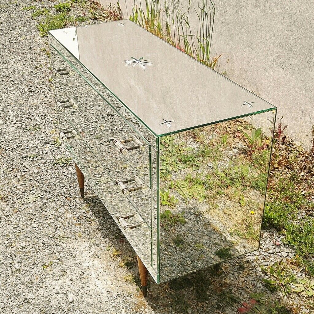 Mirror chest of drawers year 50 vintage art deco