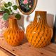 Duo vase & blown glass carafe in orange – 1960s/70s
