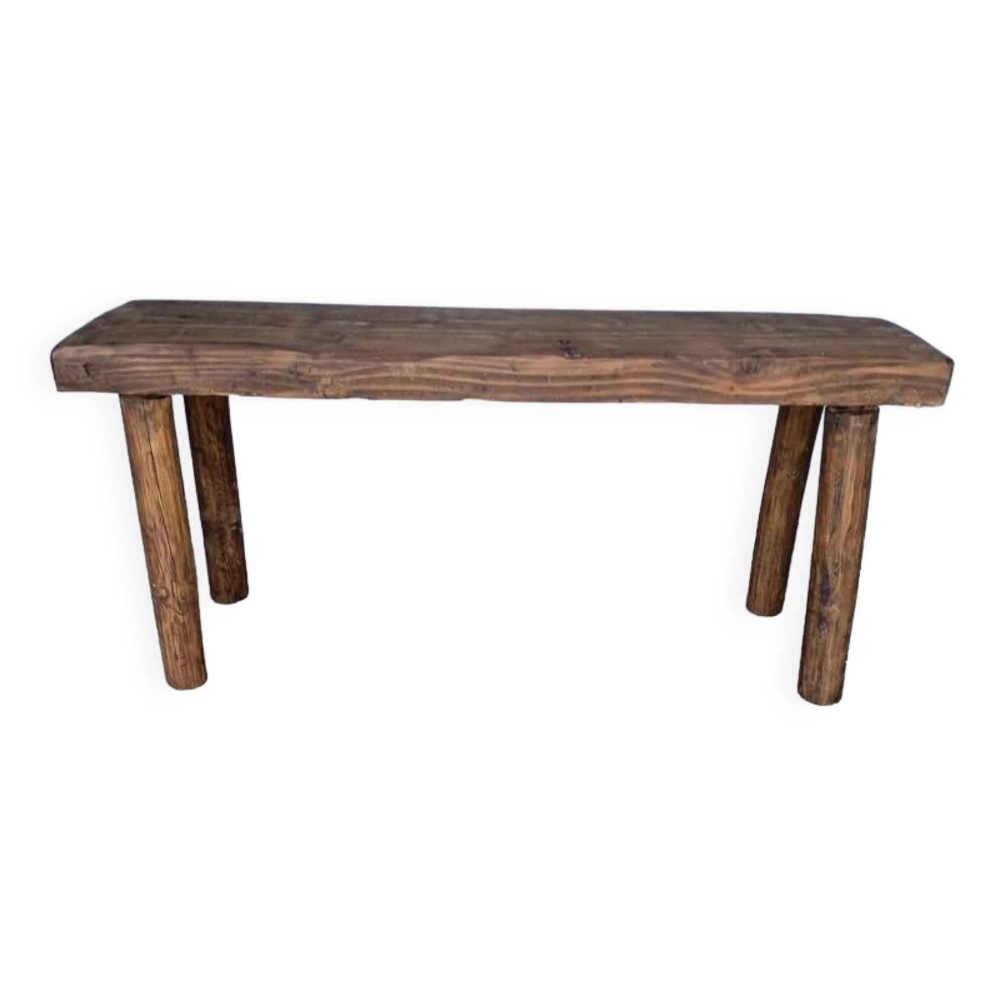 Bench 100 cm old solid wood with patina