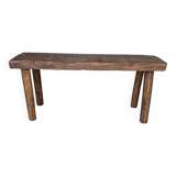 Bench 100 cm old solid wood with patina