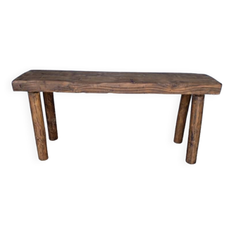 Bench 100 cm old solid wood with patina