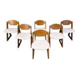 Vintage brutalist dining chairs, set of 6 - 1960s