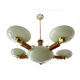Art deco chandelier, glass, wood and glass, 30s