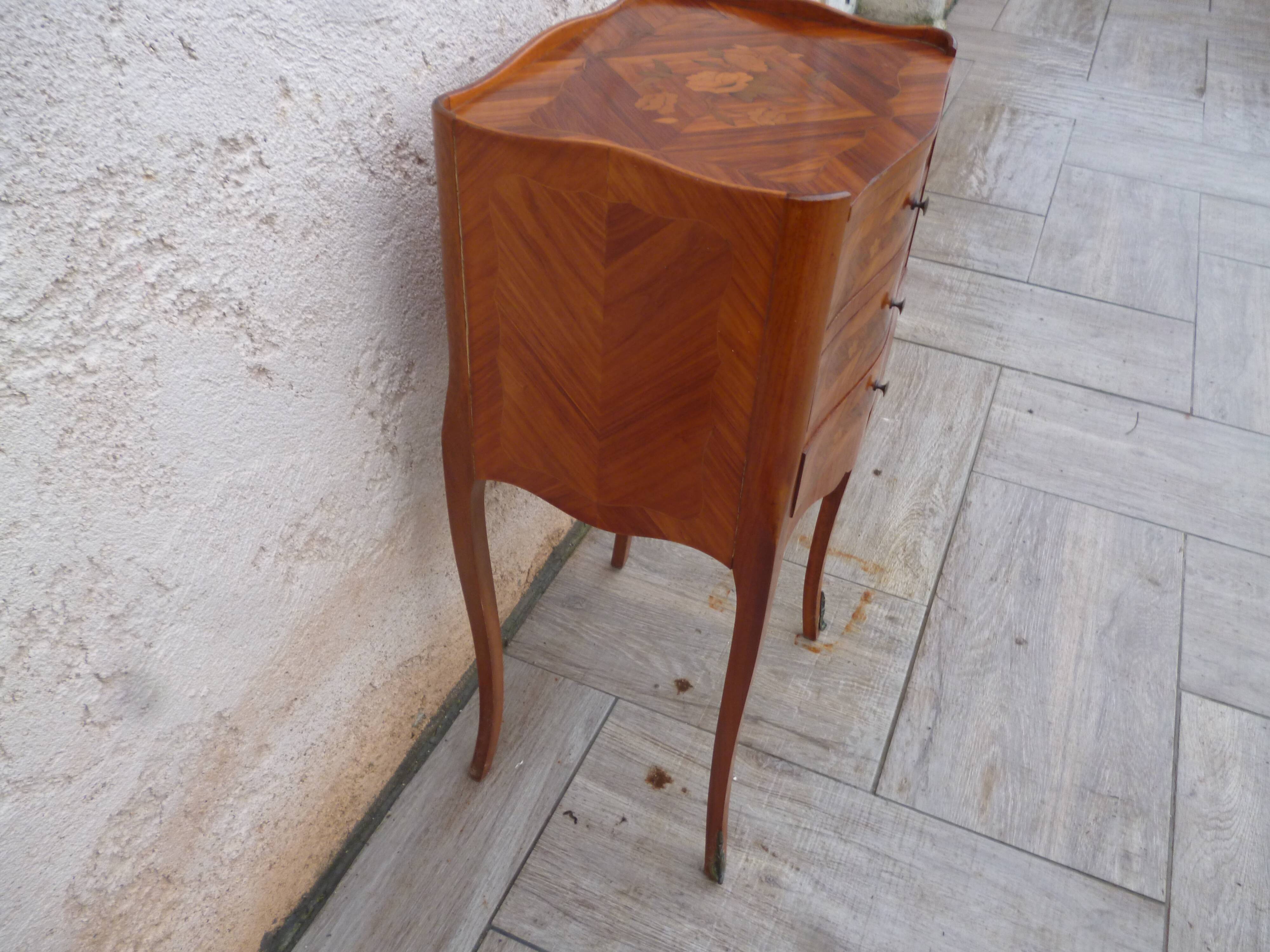 Bedside in marquetry style Louis XV