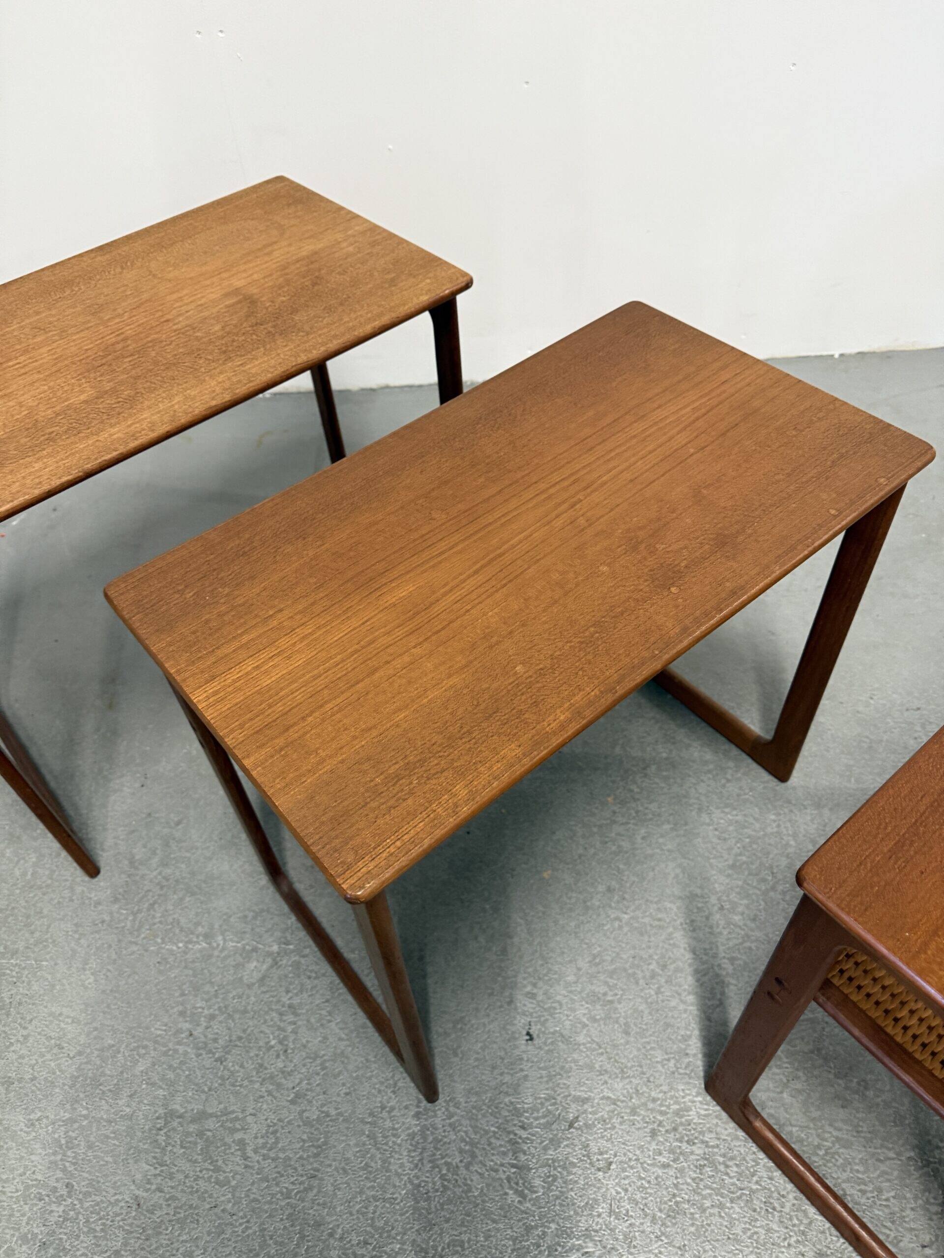 Teak nesting tables by Johannes Andersen