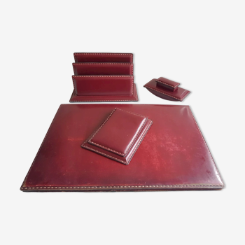 Vintage leather desk set