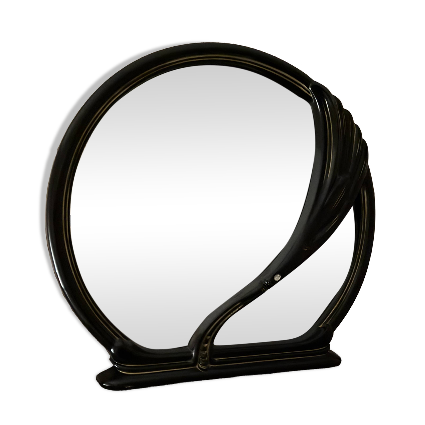 Grand miroir « Black Swan » postmoderne, années 1970-1980