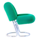 Space Age Italian Modern Desk Chair In Green Velvet and Chromed Metal