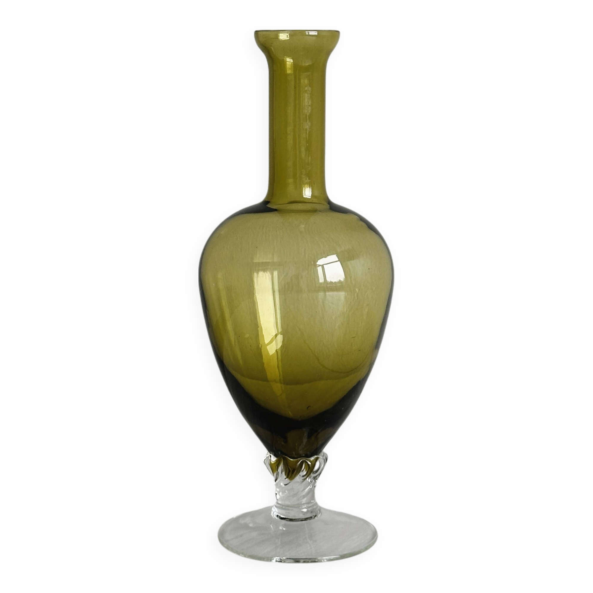 Vintage yellow glass soliflore vase
